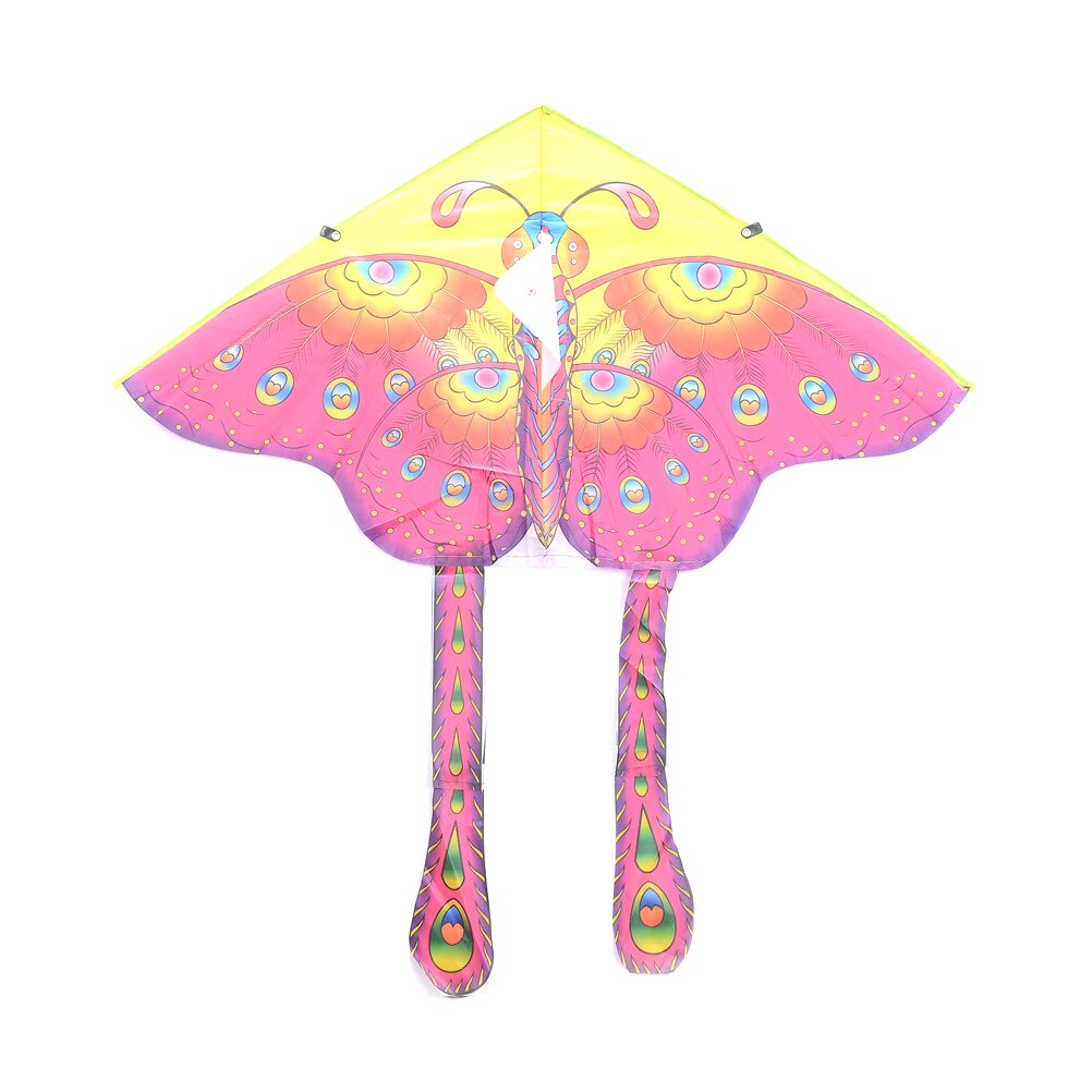 90*50cm nylon regenboog vlinder vlieger voor kinderen opvouwbare vlieger stunt kite surf met 50m controlebalken en lijn willekeurige kleur