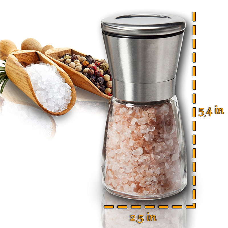 Ninonly glas salt peber kværn krop krydderflaske justerbar grovhed salt peber møller hjem restaurant køkkenredskaber