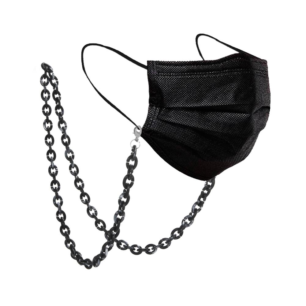 Teamer Cadena de soporte para mascarillas faciales para mujer, collar decorativo de que sujeta tu máscara alrededor de tu cuello, cadena de gafas acrílicas: black with white