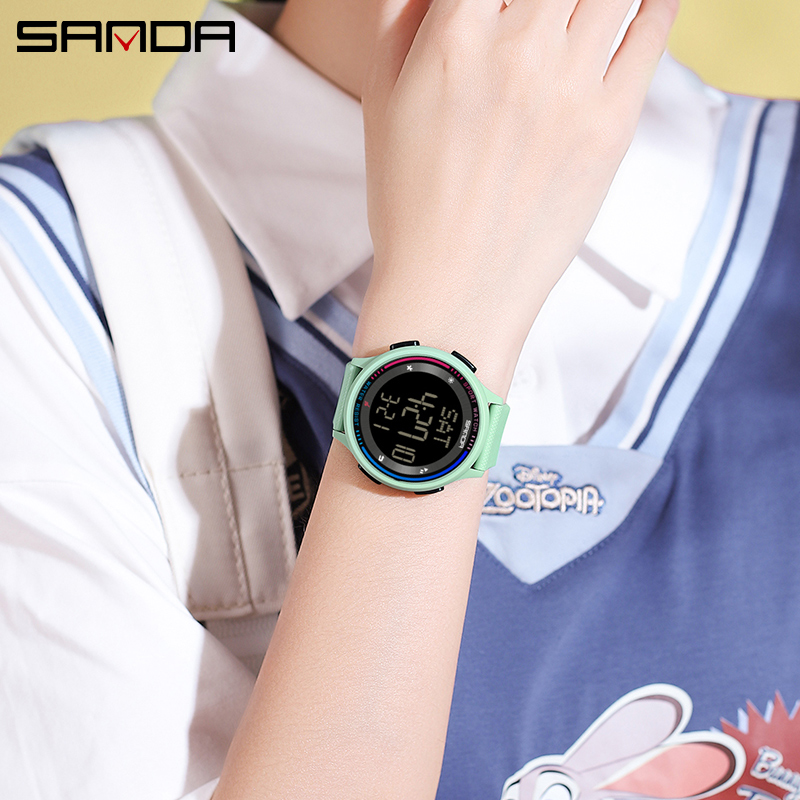 SANDA 6158, Teenager, Studenten, modisch, digitales Uhrwerk, Handuhr, trendig, wasserdicht, draussen-Sportmodus, freundlicher-Armbanduhr