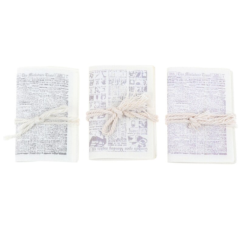 Schattige mini 1:12 poppenhuis miniatuur simulatie 1 bundel kranten poppenhuis miniatuur boek voor fantasiespel speelgoed accessoires