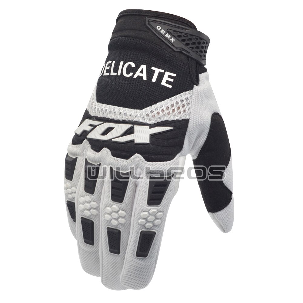 Zarte Fuchs MX Pawtector Mountainbike Offroad Guantes Luvas MTB DH Rennen Motocross Handschuhe: White / M