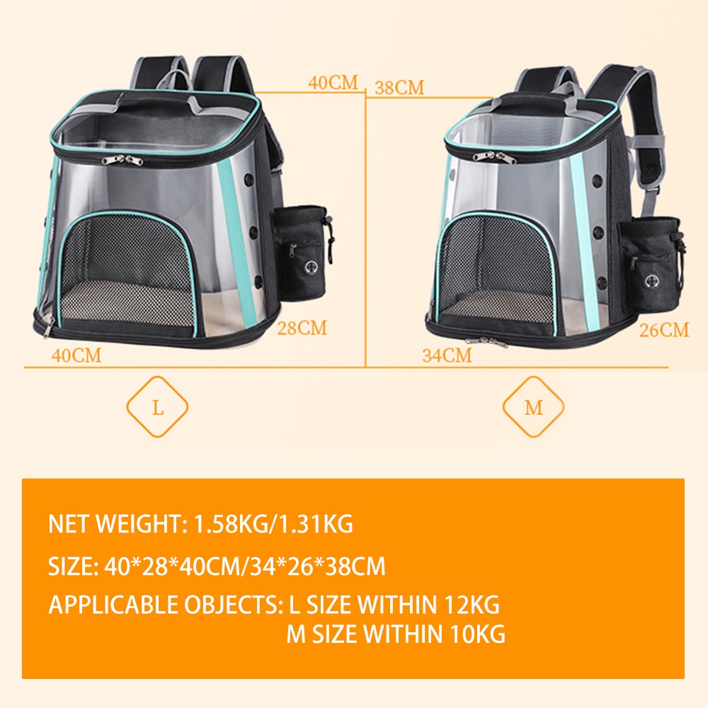 Cat Backpack Carriers Foldable Transparent Visible Pet Backpack Breathable and Sweat-absorbent Backpack for Travel, Hiking