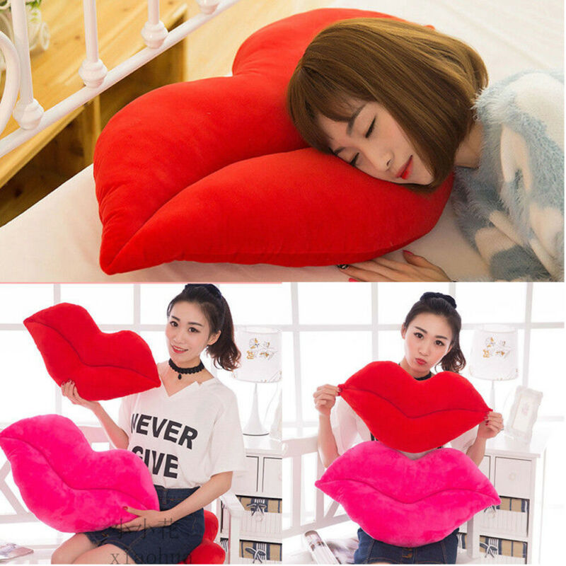Uformell 30cm rosa røde lepper form pute hjem dekorative kaste pute sofa midje pute hjem tekstil pute
