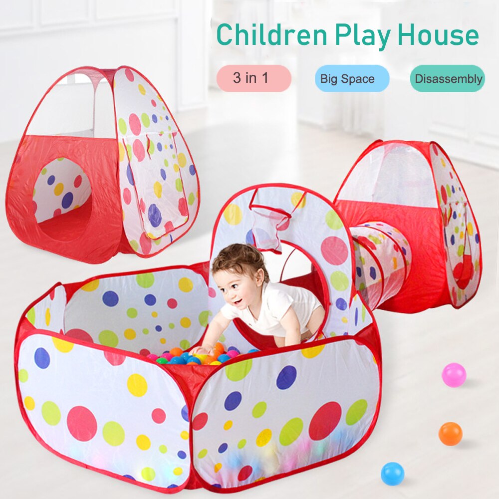 3 in 1 Faltbare freundlicher Spielen Haus Zelt Krabbeln Tunnel + Spielen Zelte + Baby Ozean Ball Schwimmbad Karikatur Ozean serie freundlicher Ich bin Freien Spiel