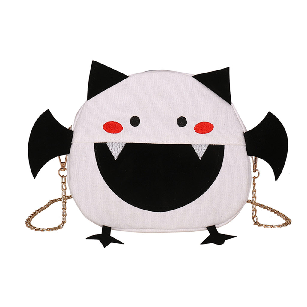 Women's Cartoon Devil Crossbody Bag Chic Shoulder Bag Phone Change Bag large capacity casual Cartoon bag: White