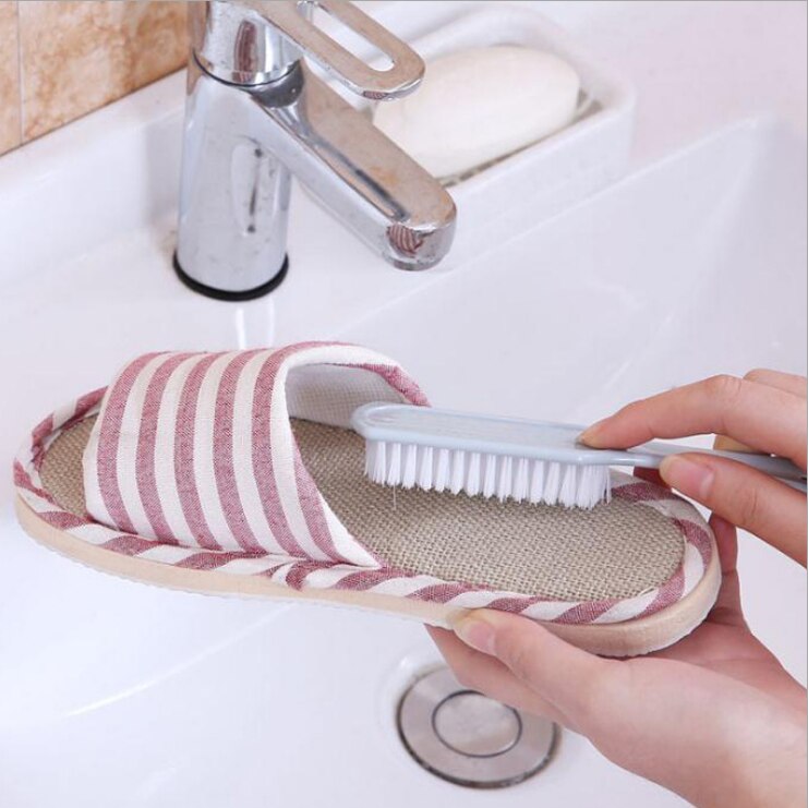 Ensfarvet vaskesko rengøringsbørste plast lille børste dekontaminering vaske sko børste tøj børste softwool vaske sko