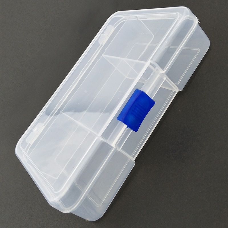 OUTKIT Hoge Sterkte 14.3*9.9*3.3cm met 5 Vakken Transparant Zichtbare Plastic Vissen Lokken Doos Visgerei doos