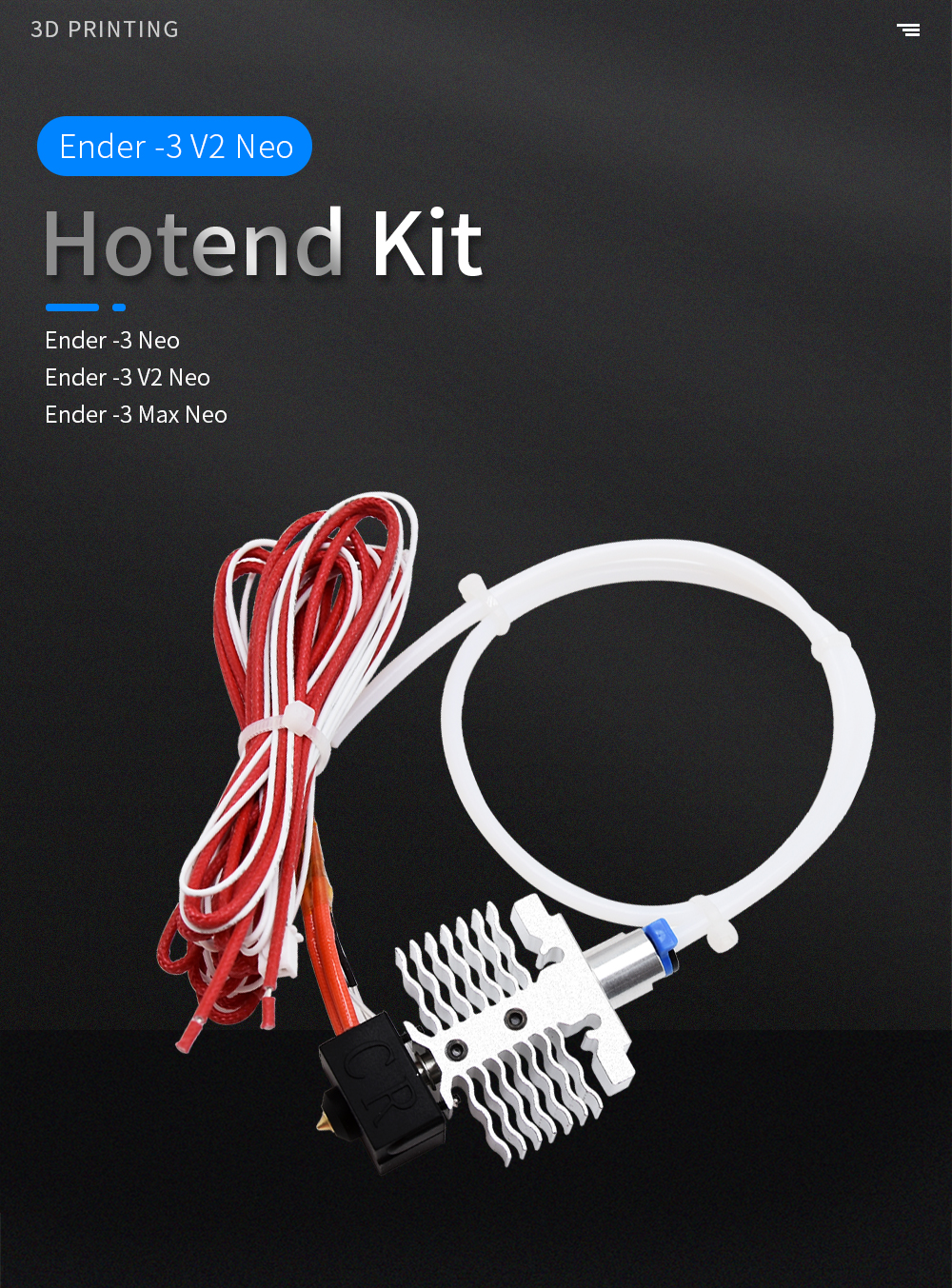 Hotend Kit For Ender 3 V2 Neo Original Replace 3D Printer End Extruder J-Head Fit Ender-3 Neo,Max Neo 3D Printer Accessories