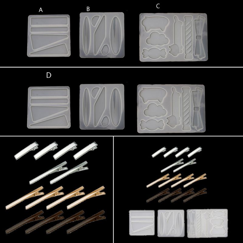Fatto a mano Acrilico Mollette Per Capelli Della Resina Stampo In Resina Forma Geometrica di Capelli del Coccodrillo Pinze UV Epossidica Stampo In Resina Strumenti di Gioielli