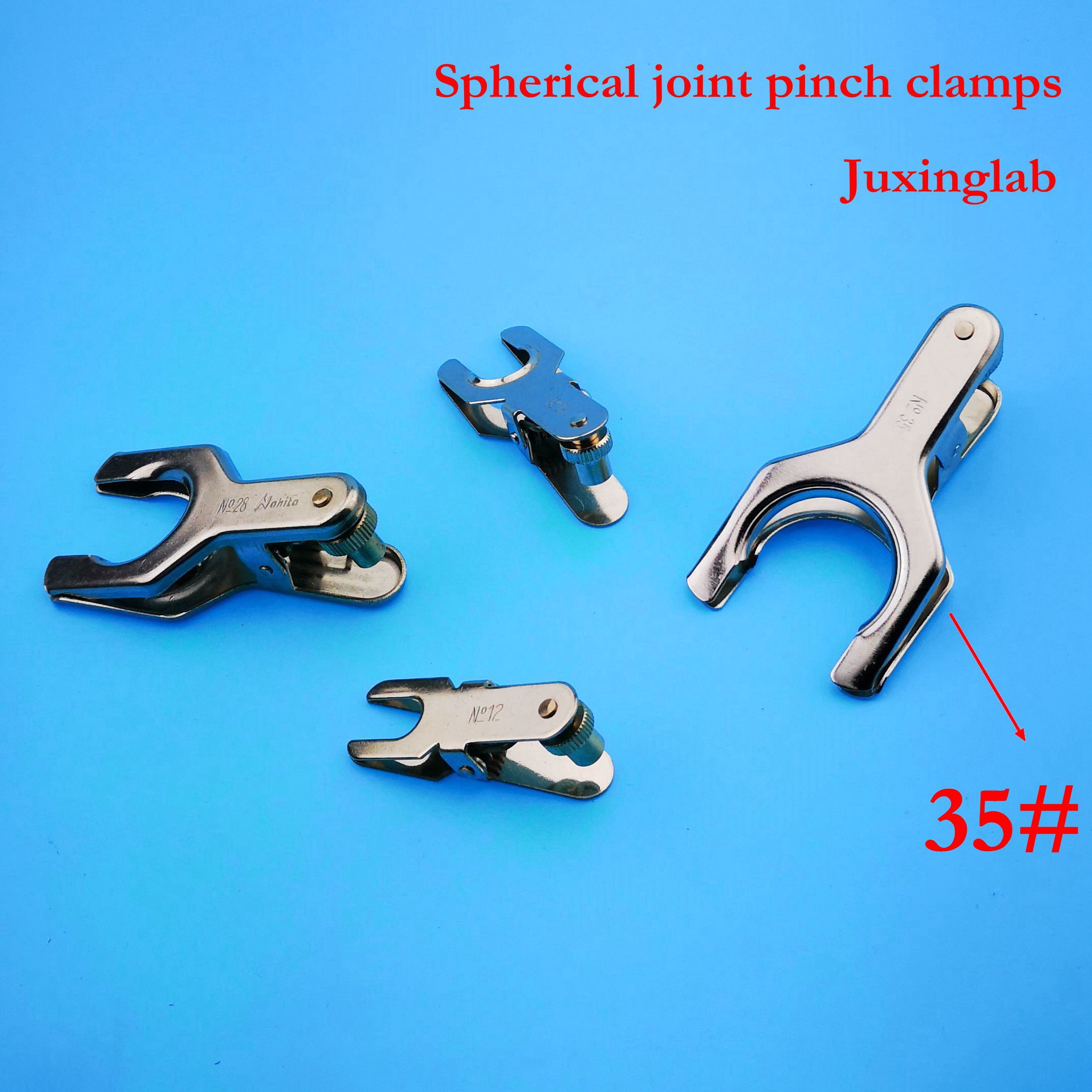 laboratory spherical joint pinch clamps size 35 spring closing action size 35mm Grandado