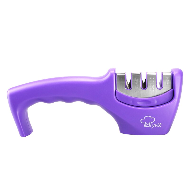 Knife Sharpener Diamond Stainless Steel Knife sharpening Tool Carbide Ceramic Knife Kitchen Tools Sharpening Stone: purple