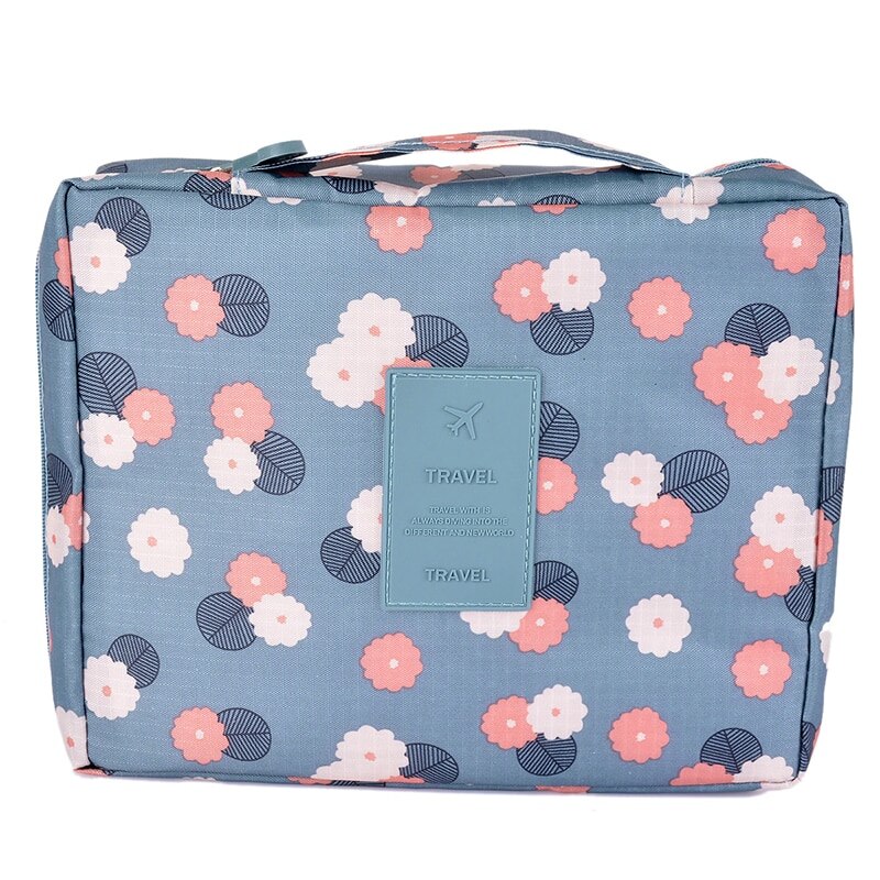 , bolsa de viaje multifunción para cosméticos, bolsos de maquillaje para mujeres, organizador de artículos de tocador, almacenamiento femenino, estuches de maquillaje a la: Azul