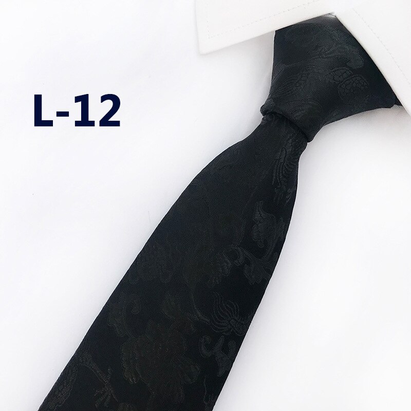 Classic Silk Mens Ties China Mascot Neckties 8cm Chinese Dragon Ties for Men Formal Business Wedding Party Gravata: L-12