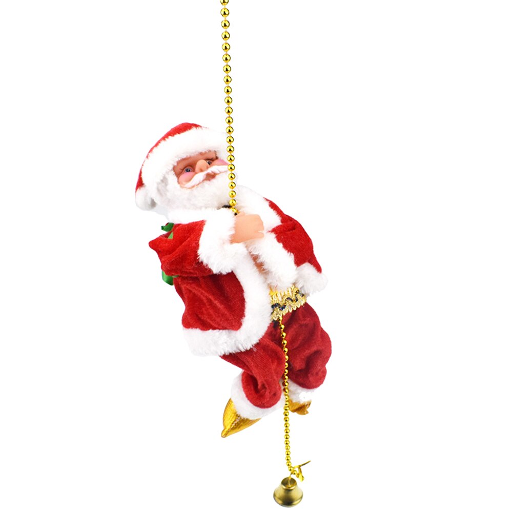Elektrisk animeret klatring julemand på perler kæde musikalsk bevægelsesfigur julepynt  an88: Default Title