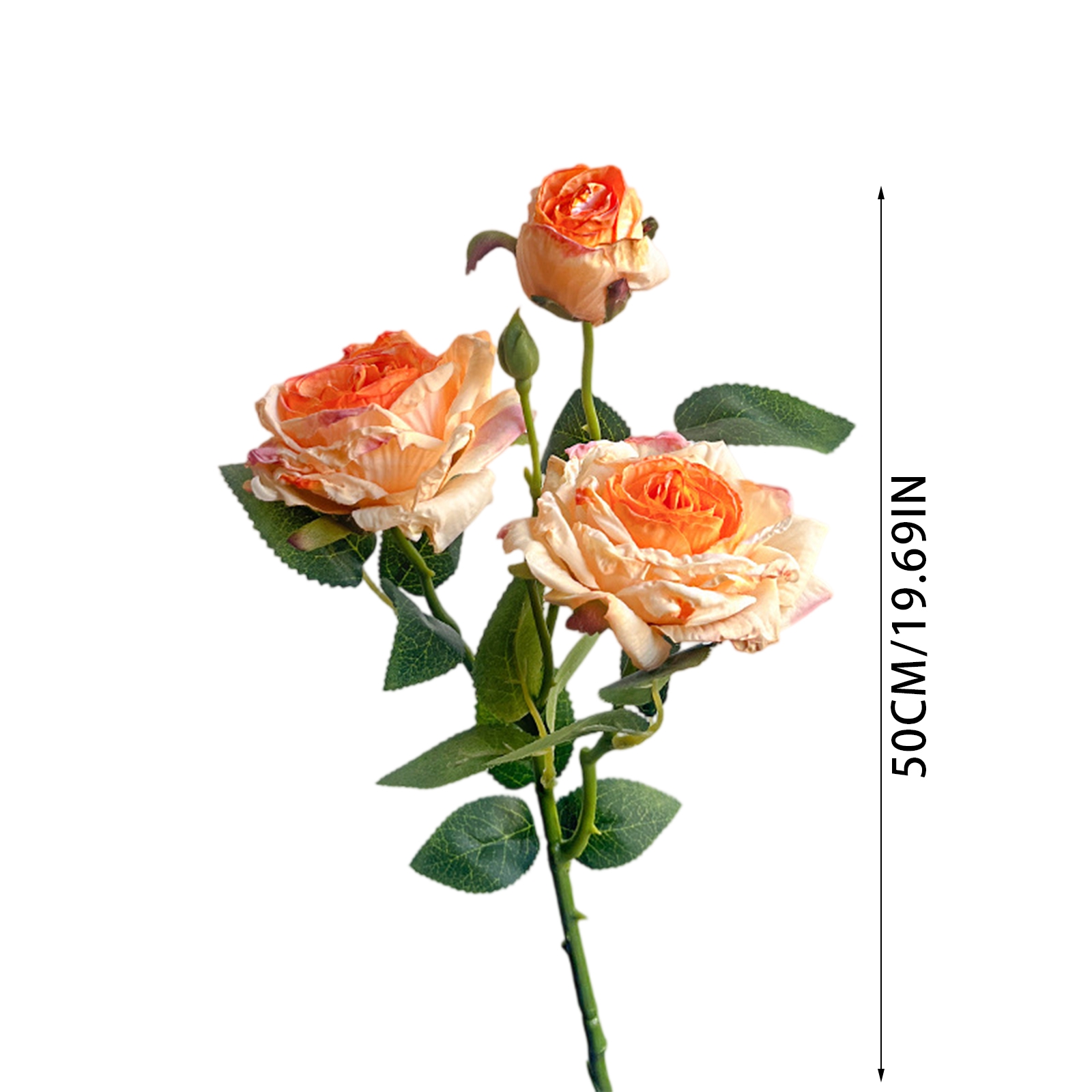 Künstliche Rosenstammblumen mit 3-Blüzehn, Hochzeit und Veranstaltung, dekoratives Zubehör, Weihnachten, Zuhause, DIY, Dekoration, Requisiten, Party