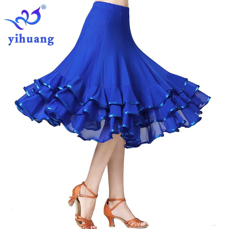 Women Ballroom Dance Skirt Performance for Tango Waltz Modern Standard Foxtrot Quickstep Dance Skirt Competition Party Dance: Royal Blue