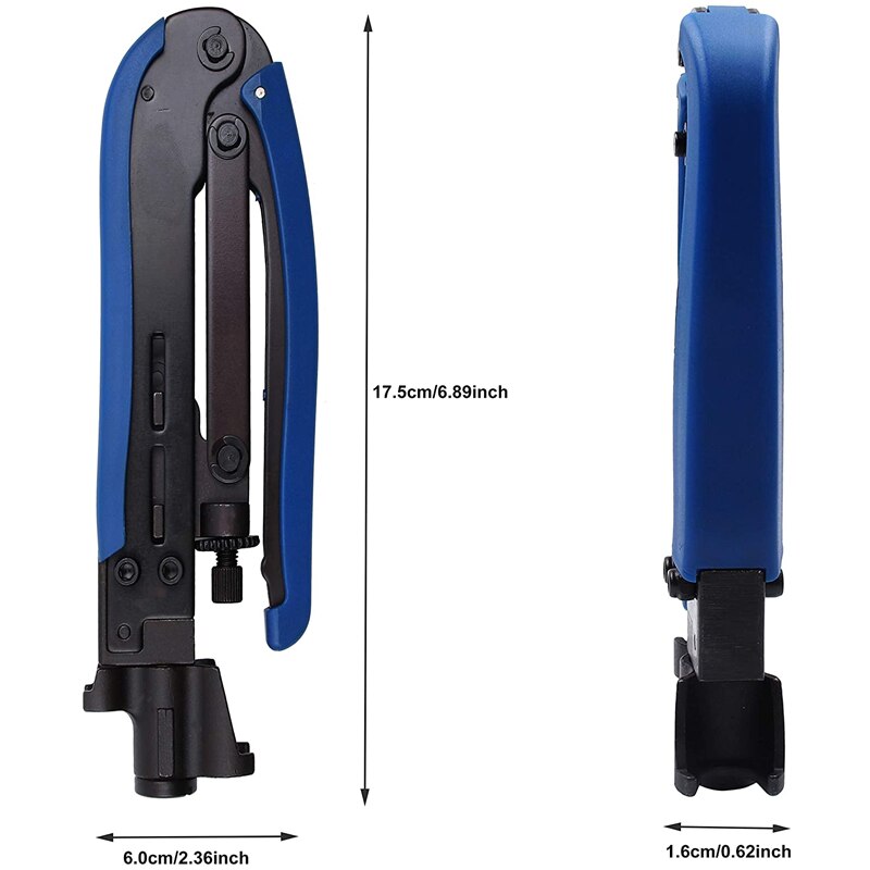 Coaxial Compression Tool Coaxial Cable Crimping Pliers Kit Adjustable RG6 RG59 RG11 75-5 75-7 Coaxial Cable Stripper