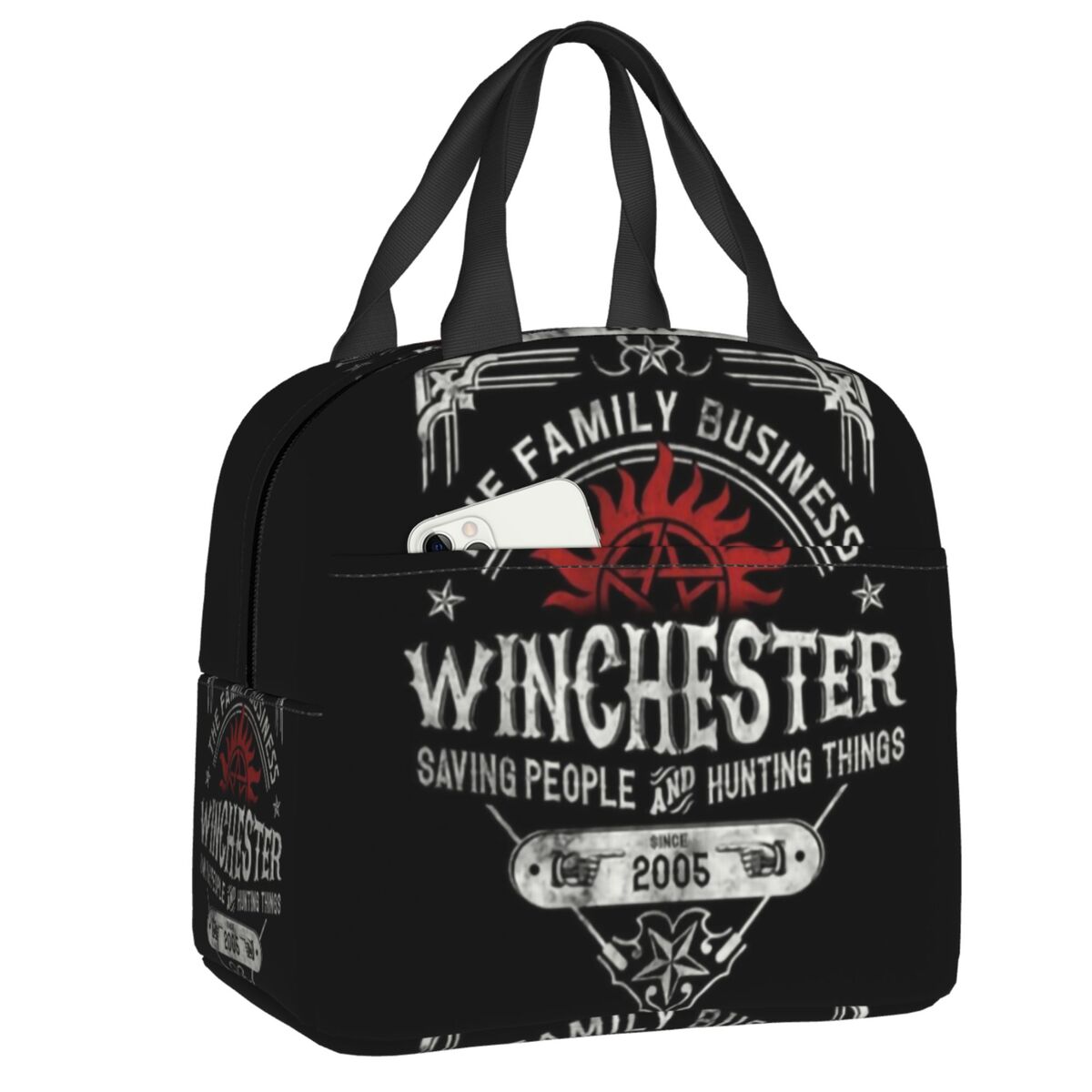 Supernatural Insulated Lunch Bag for Women Leakproof Sam Dean Winchester Cooler Thermal Bento Box Beach Camping Travel: Gold
