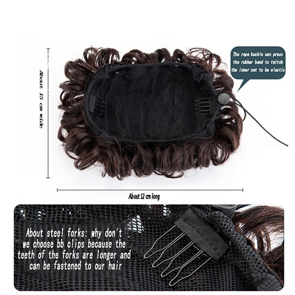 Kort Krullend Chignon Synthetische Knot Hair Extension Met Chignon Rubber Band Kammen In Haarstukje Voor Vrouwen
