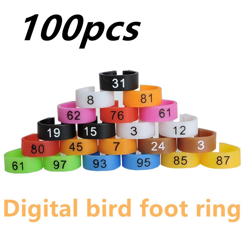 100Pcs Duif Been Met Gevogelte Duif Vogel Papegaai Clamp Ring Met Voet Ring Vogel Markering Ring Huisdier Vogel Benodigdheden vogel Accessoires