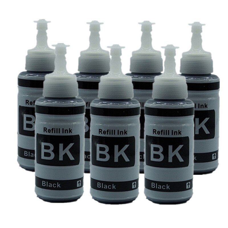 Kit de tinta de relleno No OEM, con base de inyección de tinta de 70ml, Kits para Epson L800 L801, cartucho de tinta de impresión No. T6731/2/3/4/5/6: 7BK