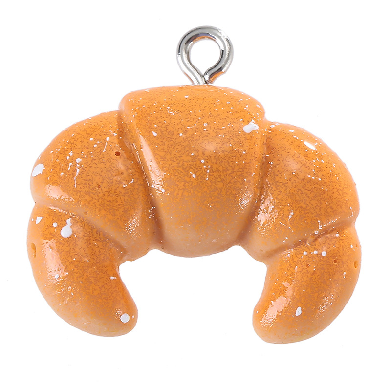 10 sztuk sztuczna żywność żywica Charms chleb ciasto ciasteczka Charms dla bransoletki tworzenia biżuterii Kawaii śliczny wisiorek, breloczek akcesoria: Złoty kolor