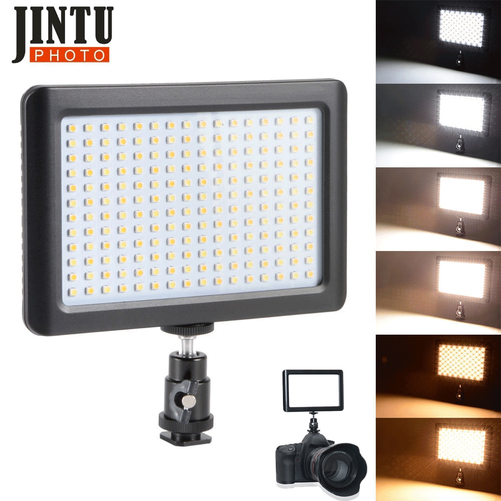 JinTu Pad 192, 3200 K-6000 k de temperatura de Color LED Luz de vídeo para Canon 650D 750D 800D 70D 80D Nikon D5500 D5400 D3400 D3300 D750