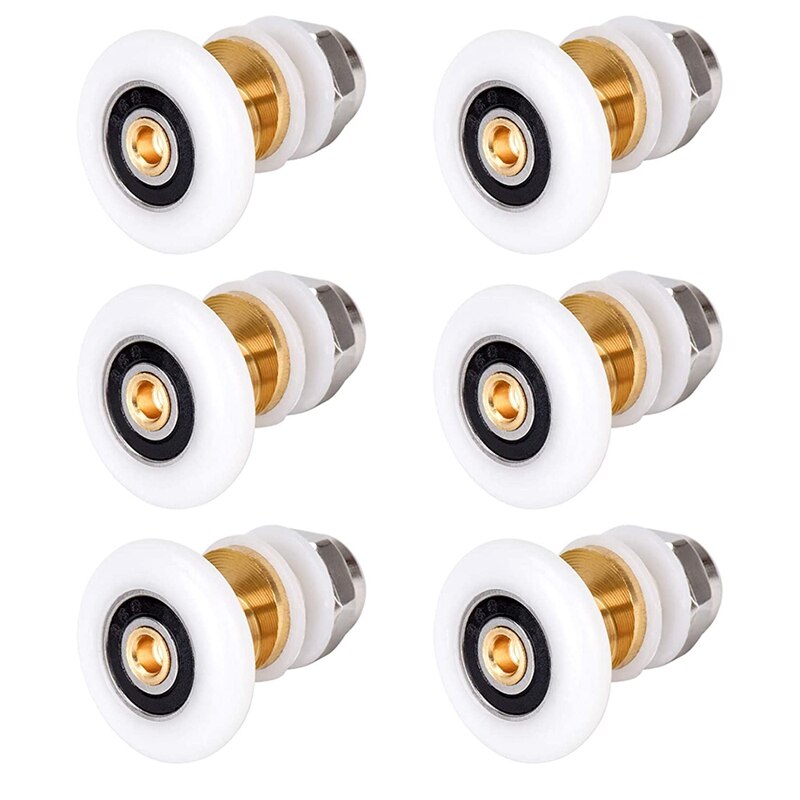 6Pcs 27Mm Douche Deur Rollers Voor De Badkamer Glazen Schuifdeur Katrollen Wielen Ultra-Stille Douche Glas deur Rollers