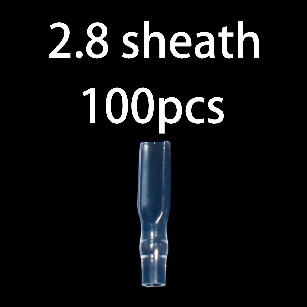 2.8/4.8/6.3Mm Golden Geïsoleerde Wire Crimp Terminal Universele Wond Connector Plug Voorjaar Insert Quick En Eenvoudige terminal Schede: 2.8 sheath 100PCS