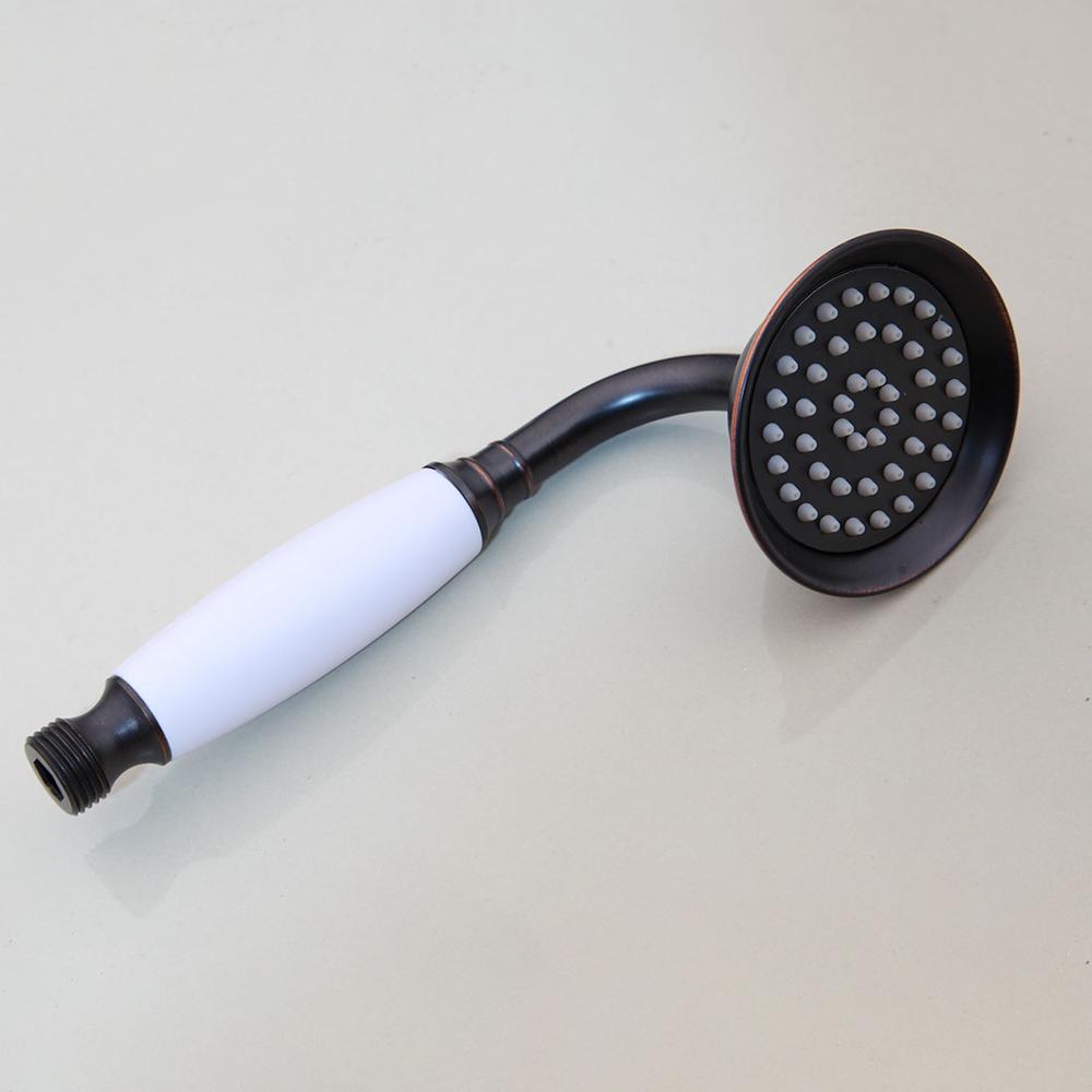Pommeau de douche à poignée en céramique, Chrome/laiton Antique/Bronze noir, pommeau de douche Style téléphone salle de bains, douchette à main Spray: Black Bronze A