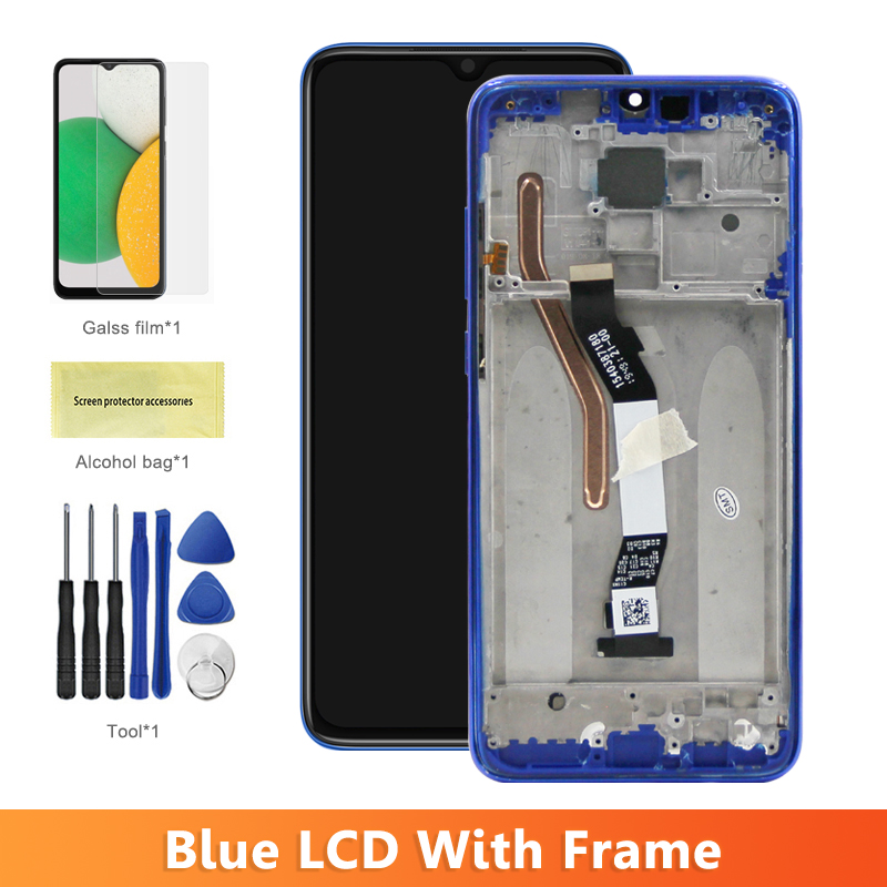 6.53" Screen for Xiaomi Redmi Note 8 Pro M1906G7I M1906G7G Lcd Display Touch Screen with Frame for Redmi Note 8 Pro Replacement: AZURE