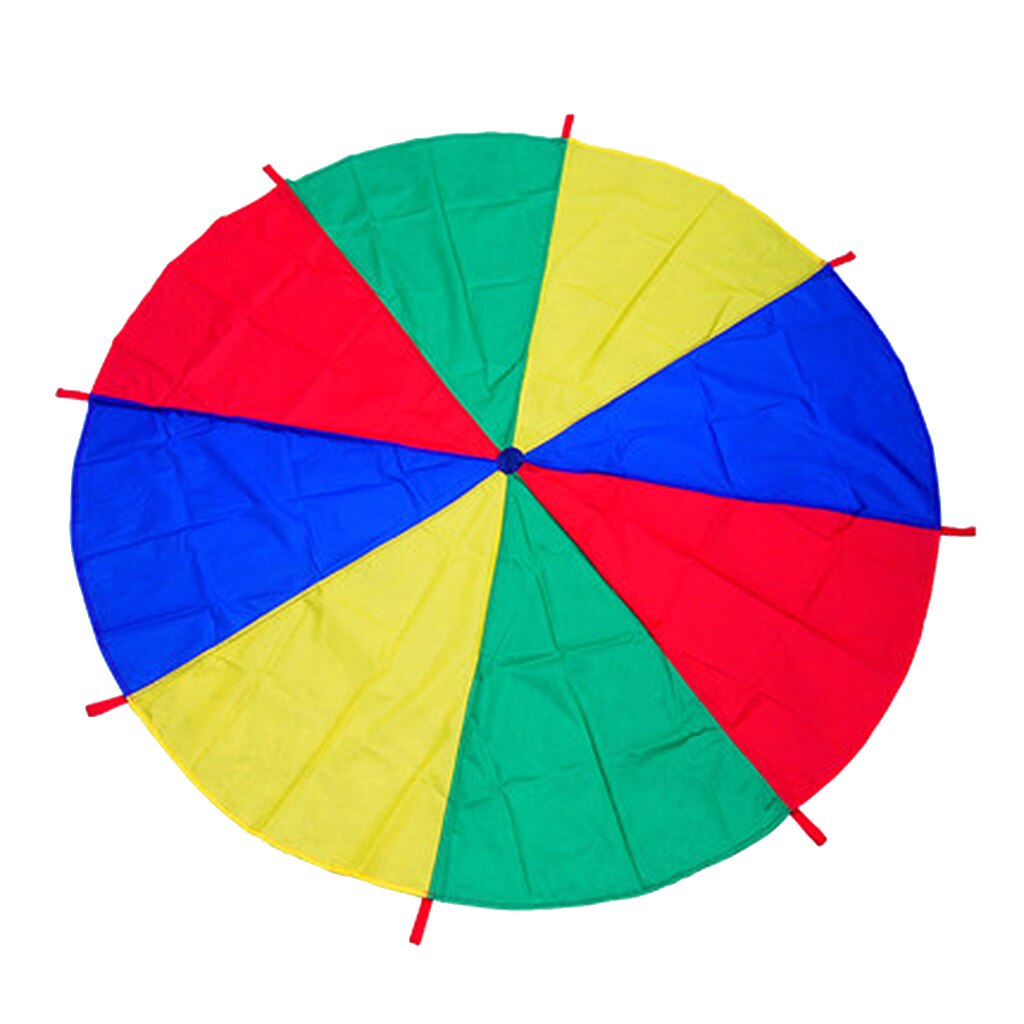 6 ~ 16ft Rainbow Parachute Met 8 Handgrepen Indoor Outdoor Games Tent Spel Voor Kinderen Peuters