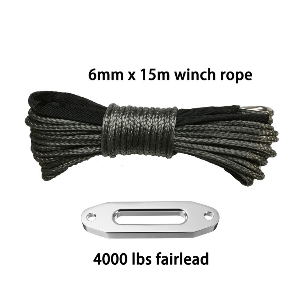 6mm * 15 m Synthetische Seil hinzufüGen 4000lbs Aluminium Hawse Seilführung, aus Straße Seil, kevlar Winde Kabel, Plasma Seil