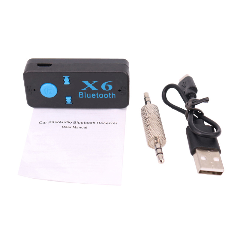 Car Bluetooth Audio Receiver Bluetooth Hands-free Call X6 Bluetooth Adapter Can Be Inserted TF Card Portable Playback