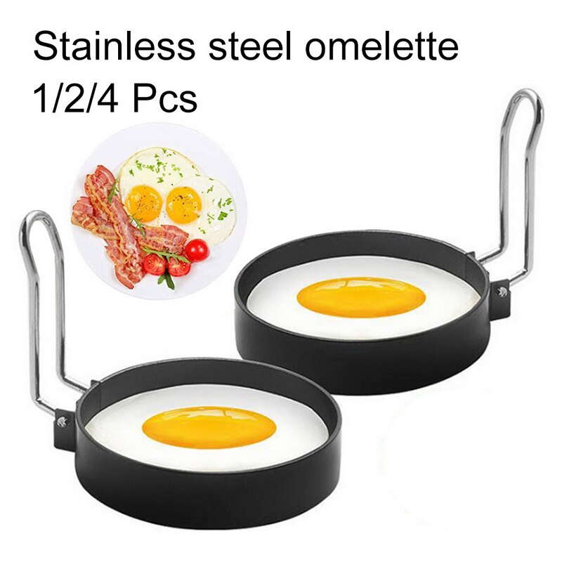 Herramienta para freír huevos de acero inoxidable, molde antiadherente para hacer tortitas de huevo, moldes de tortilla para hornear en la cocina, molde con forma de anillo para huevo