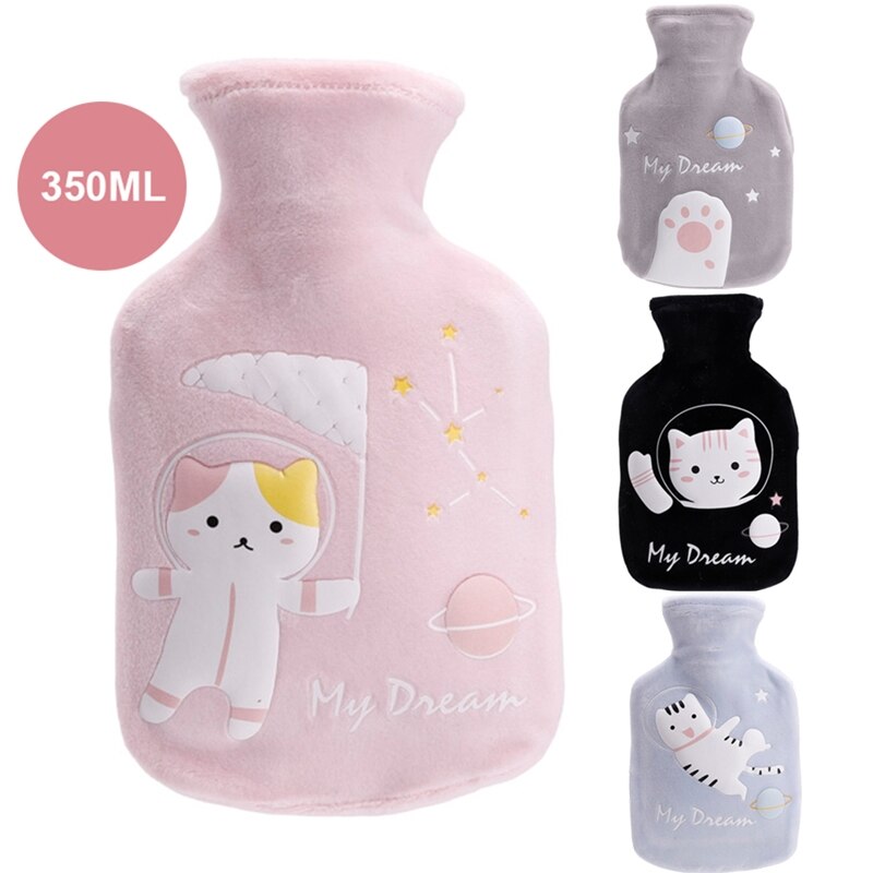 350ML Plush Water Bottle Warm Cute Cartoon Animal Hand Warmers Girls Student Pocket Warmer Rubber Water Bag Home Winter
