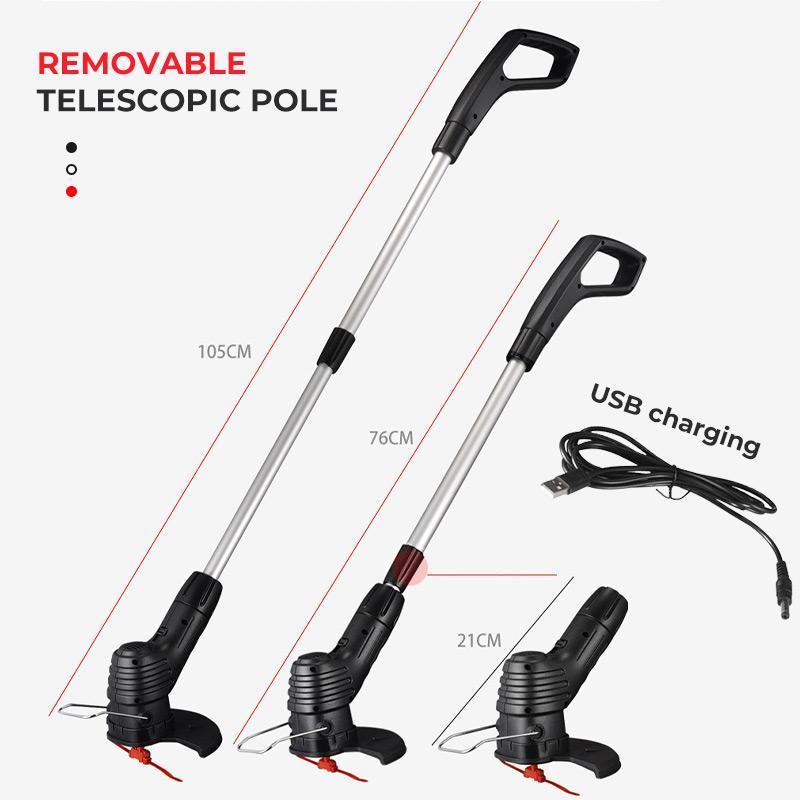 Portable Smart Wireless Electric Lawn Mower Lithium Battery Weeding USB charging Length Adjustable Pruning Cutter Grass Trimmer: Default Title