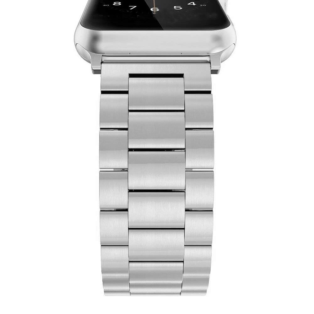 Bracelet en acier inoxydable pour Apple Watch, 38/42mm/40/44mm série 1 2 3 4 5 6, pour iwatch 5, bracelet avec bouton rose or: Silver / 38-40