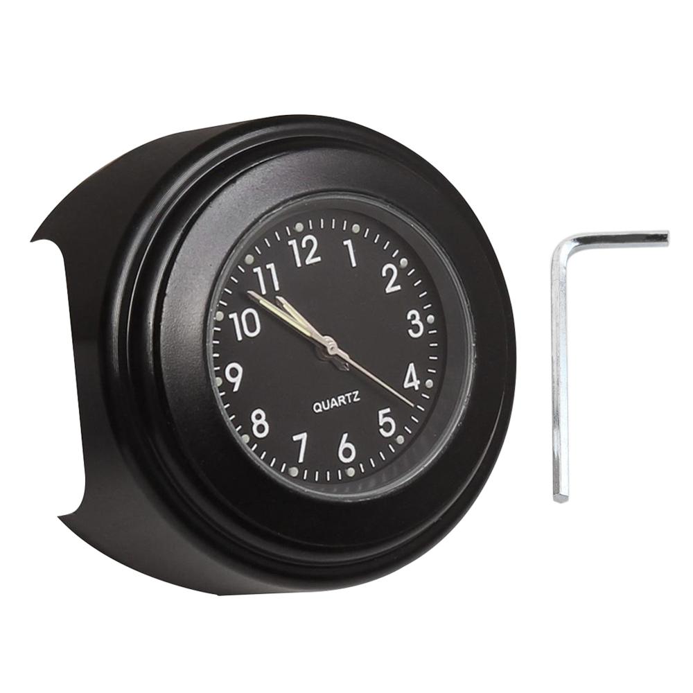 Waterproof Luminous 22/25mm Motorcycle Bike Handlebar Mount Dial Quartz Clock Watch For Harley Honda Yamaha SUZUKI Black Silver: 22 25mm