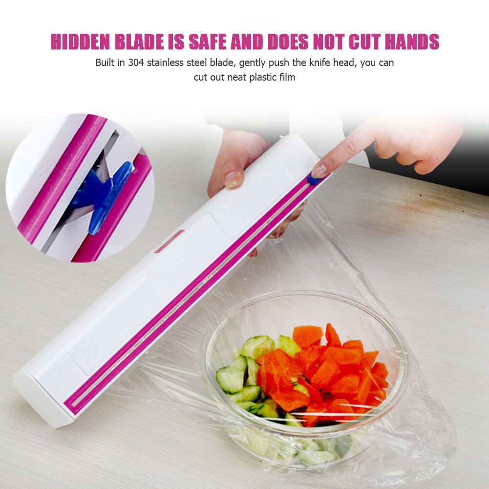 Plastic Film Wrap Cling Dispenser Household Kitchen Supplies Cling Cutting Box Kitchen Food Preservation Film Storage Holder