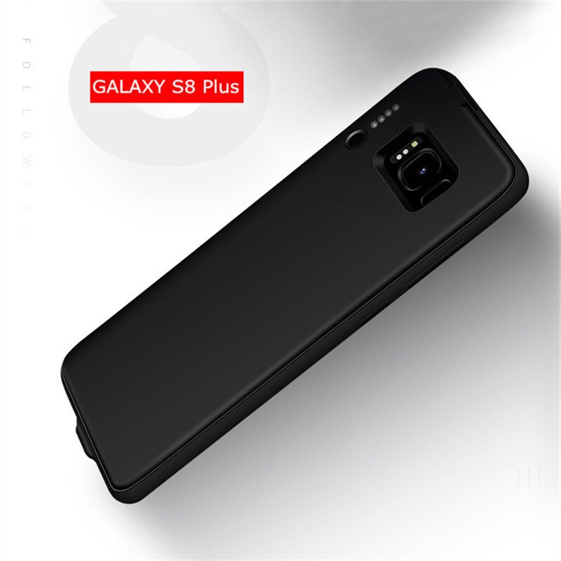 Draagbare Telefoon Batterij Power Case Voor Samsung Galaxy S8 Backup Batterij Opladen Case Voor Samsung Galaxy S8 Plus Power Bank cover: Black For S8 Plus