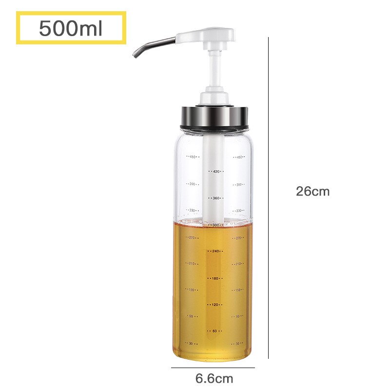 Kitchen Glass Sauce Squeeze Bottle Kicthen Storage Pot for Ketchup Salad and Honey: KW0637-white-500ML