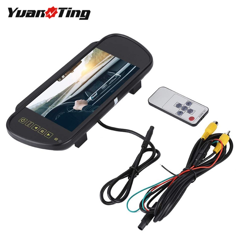 YuanTing 7 Inch TFT LCD Display Universele 800*480 Car Monitor 2 Video-ingang Voor Achter Voertuig Omkeren parking Camera