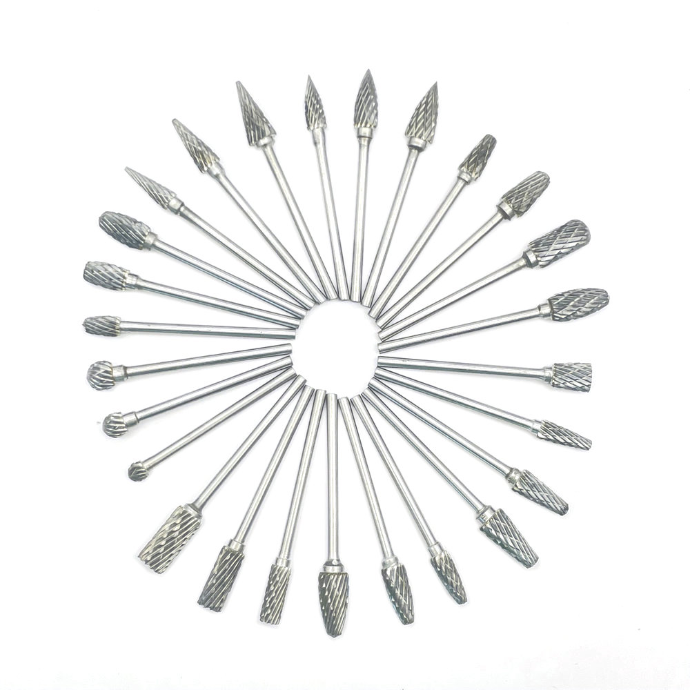 2.35mm Shank Tungsten Steel Carbide Bur Cutter Rotary Tool Burr Double Diamond Cut Rotary Dental Polishing Tools