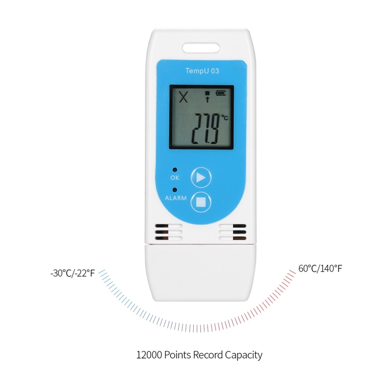 USB Temperature Humidity Data Logger Reusable RH TEMP Data Logger Recorder Humiture Recording Meter with 12,000 Record Capacity