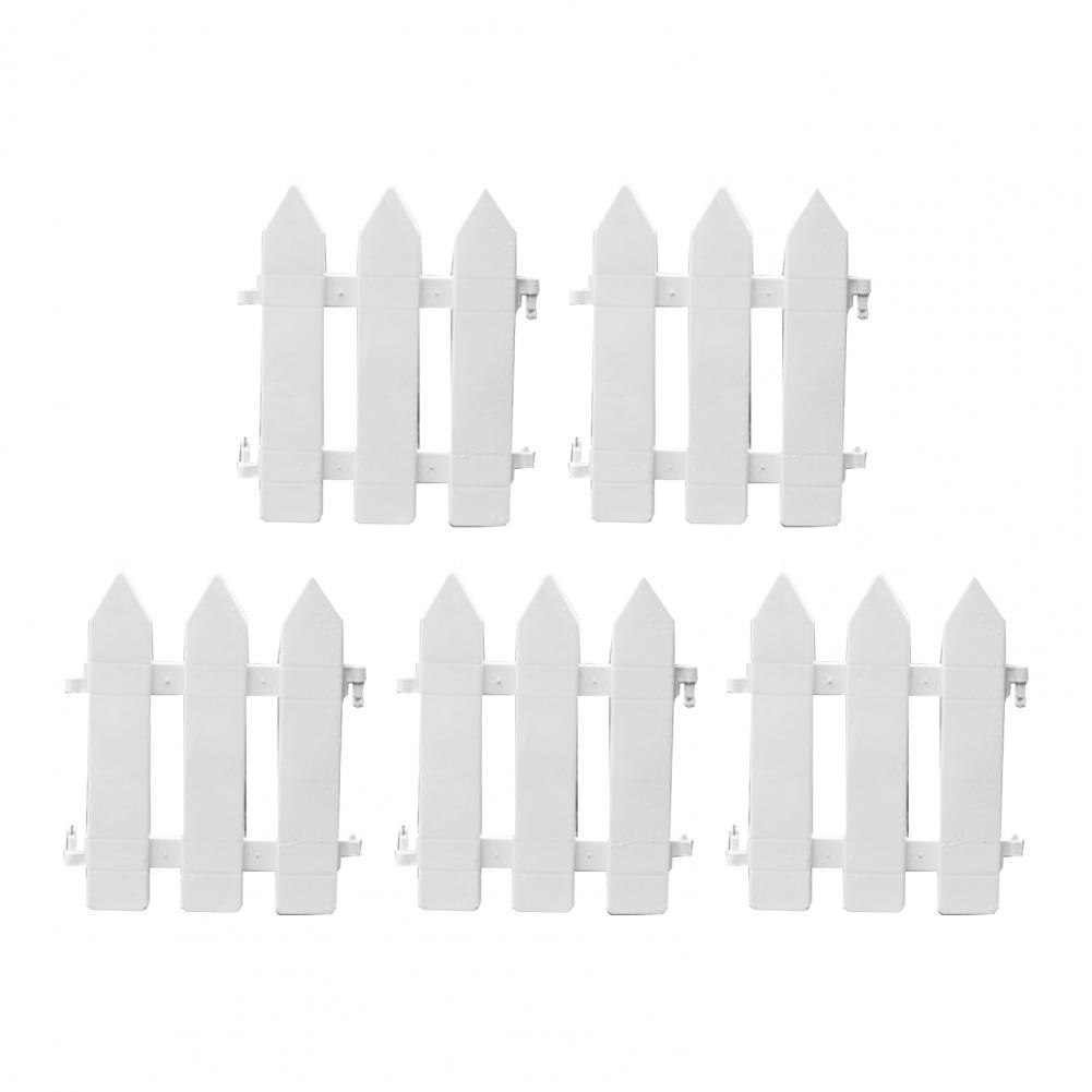 Excellent Picket Fences Multipurpose Plastic Indoor Outdoor Picket Fence Ornament Fence Ornaments Miniature Fences 5Pcs