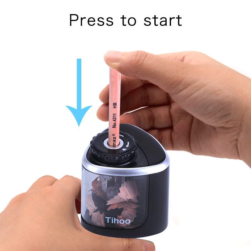 TEN-WIN electric switch black pencil sharpener one hole for 6-8mm pencil sharpener pencil