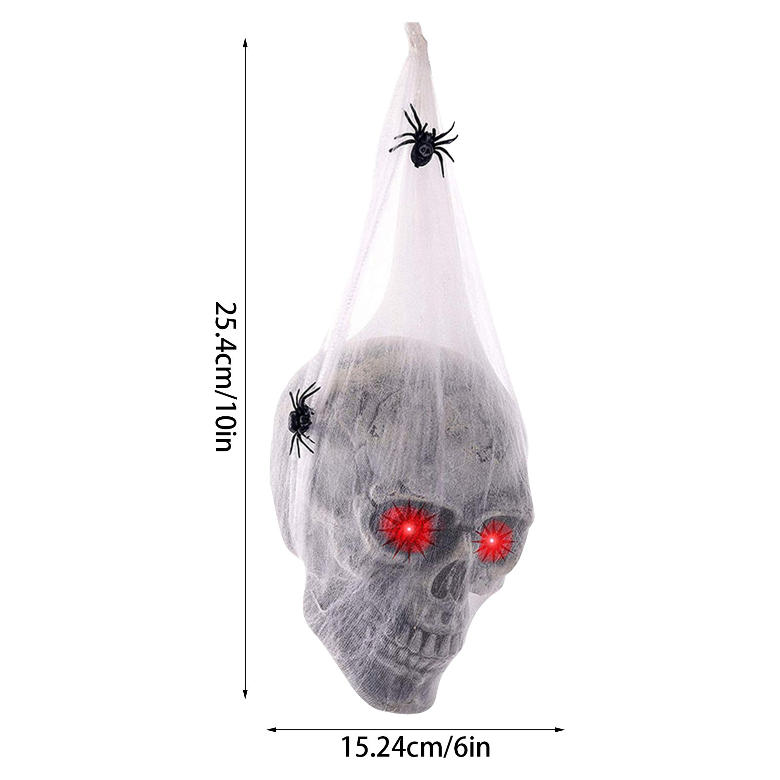 Simulado assustador quintal decoração horror brilhante som-controle crânio prop halloween atmosfera aterrorizante decoração suprimentos