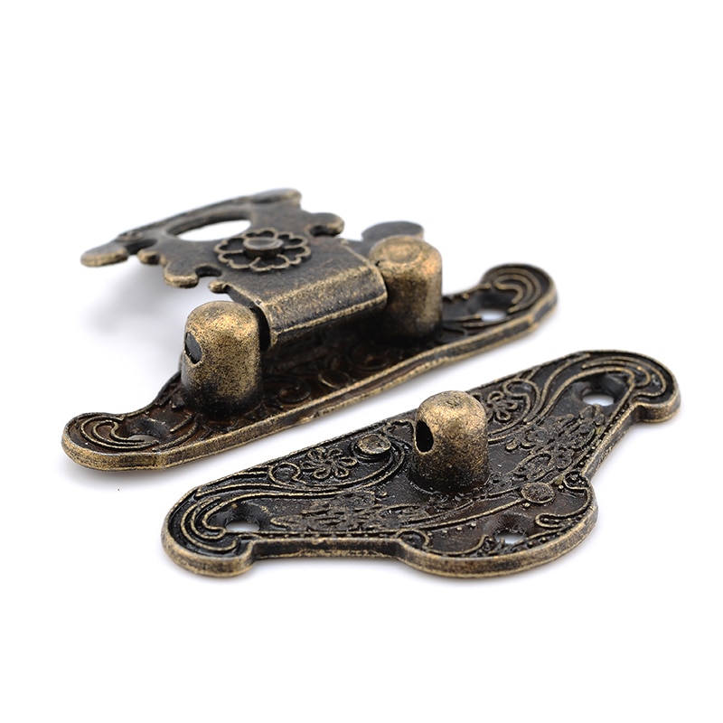 4 stk antik bronze hasp lås smykker trækasse lås mini kabinet spænde sag lås dekorativt håndtag 3 størrelse